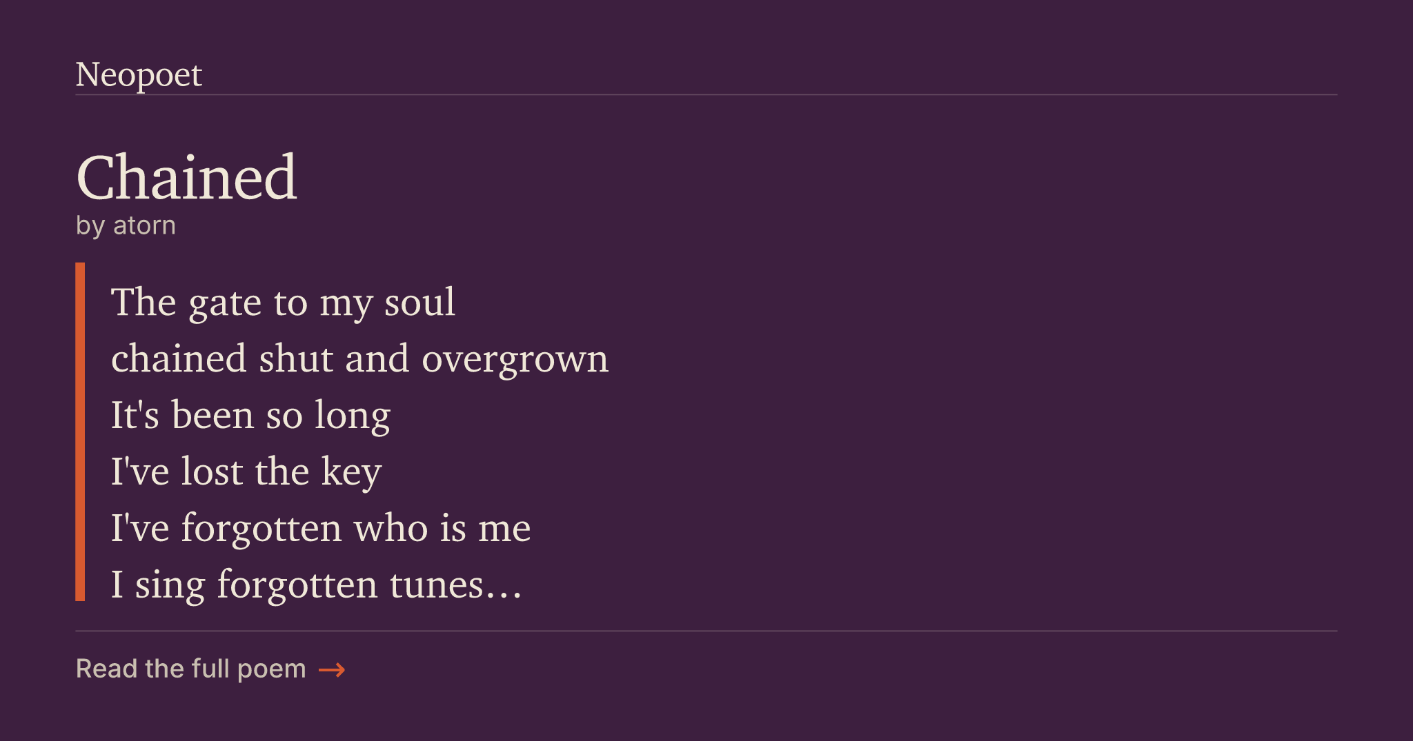 Chained | Neopoet