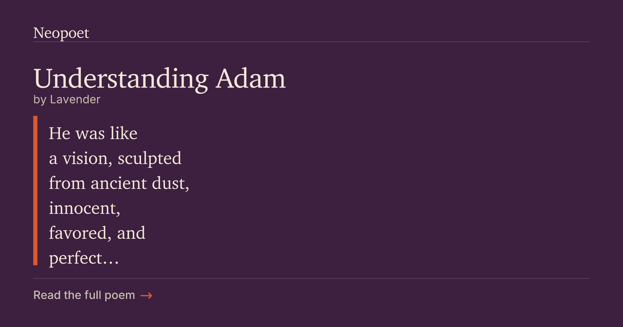 Understanding Adam | Neopoet
