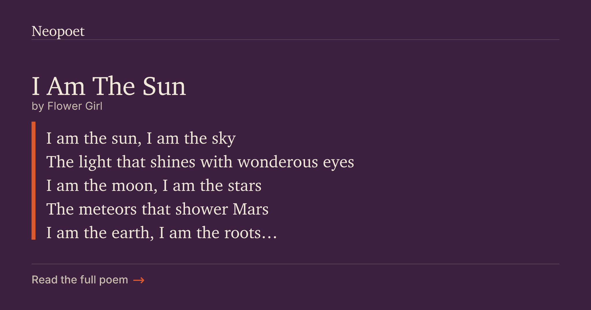 I Am The Sun | Neopoet