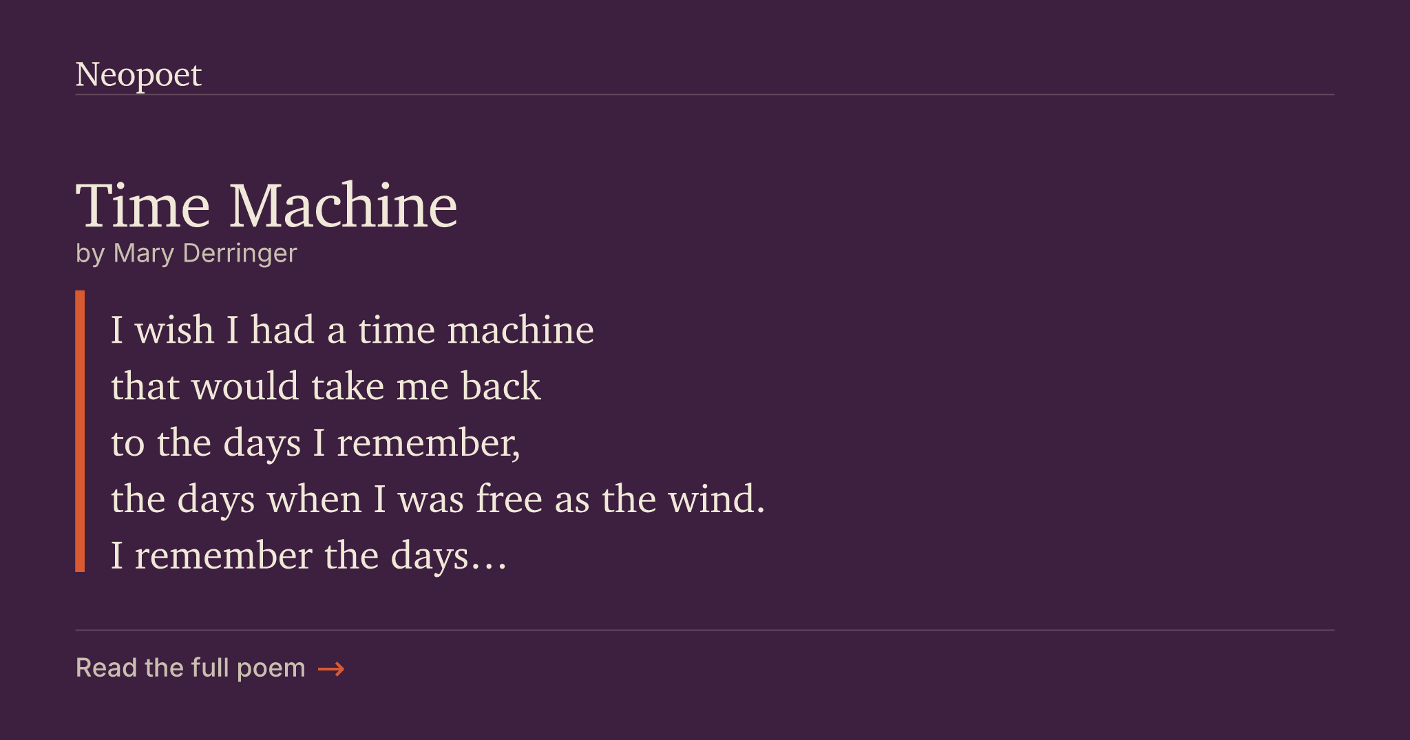 Time Machine | Neopoet