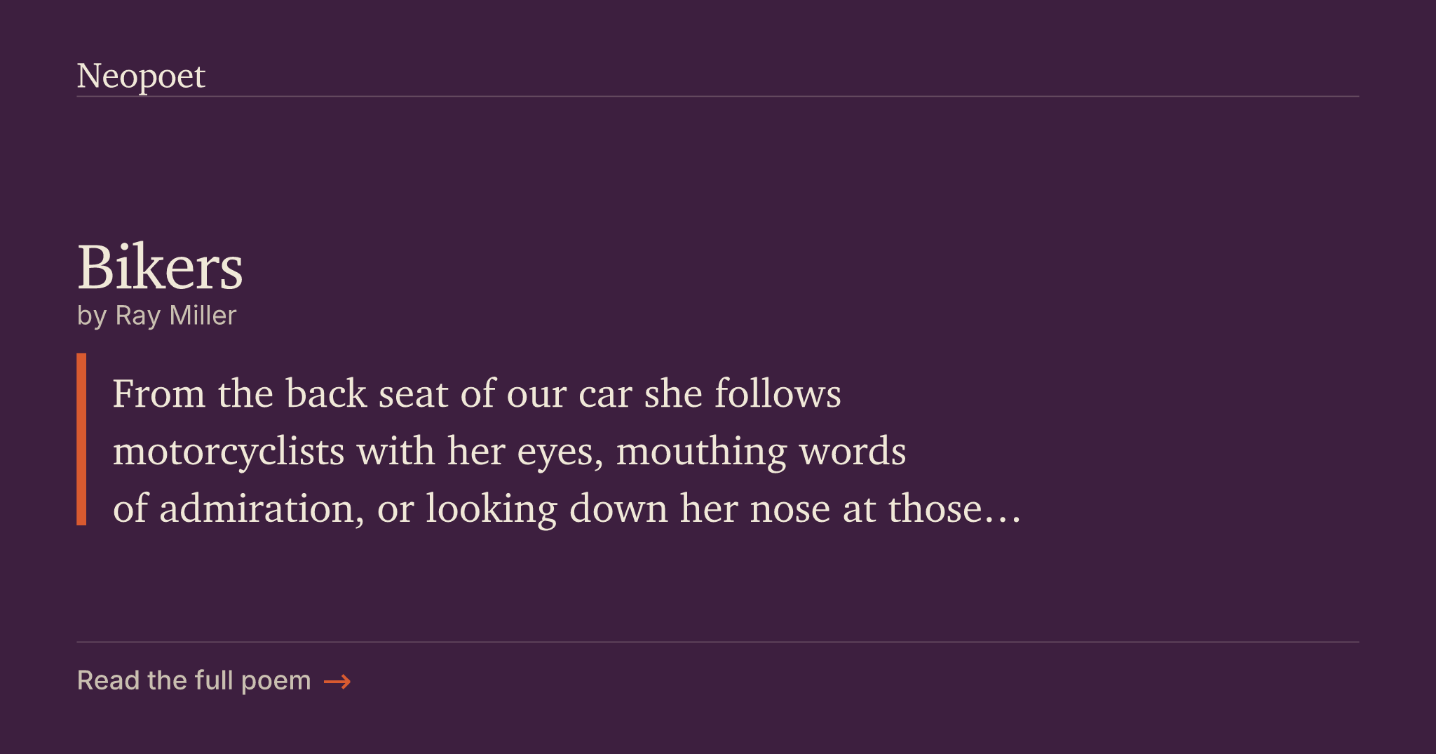 Bikers | Neopoet