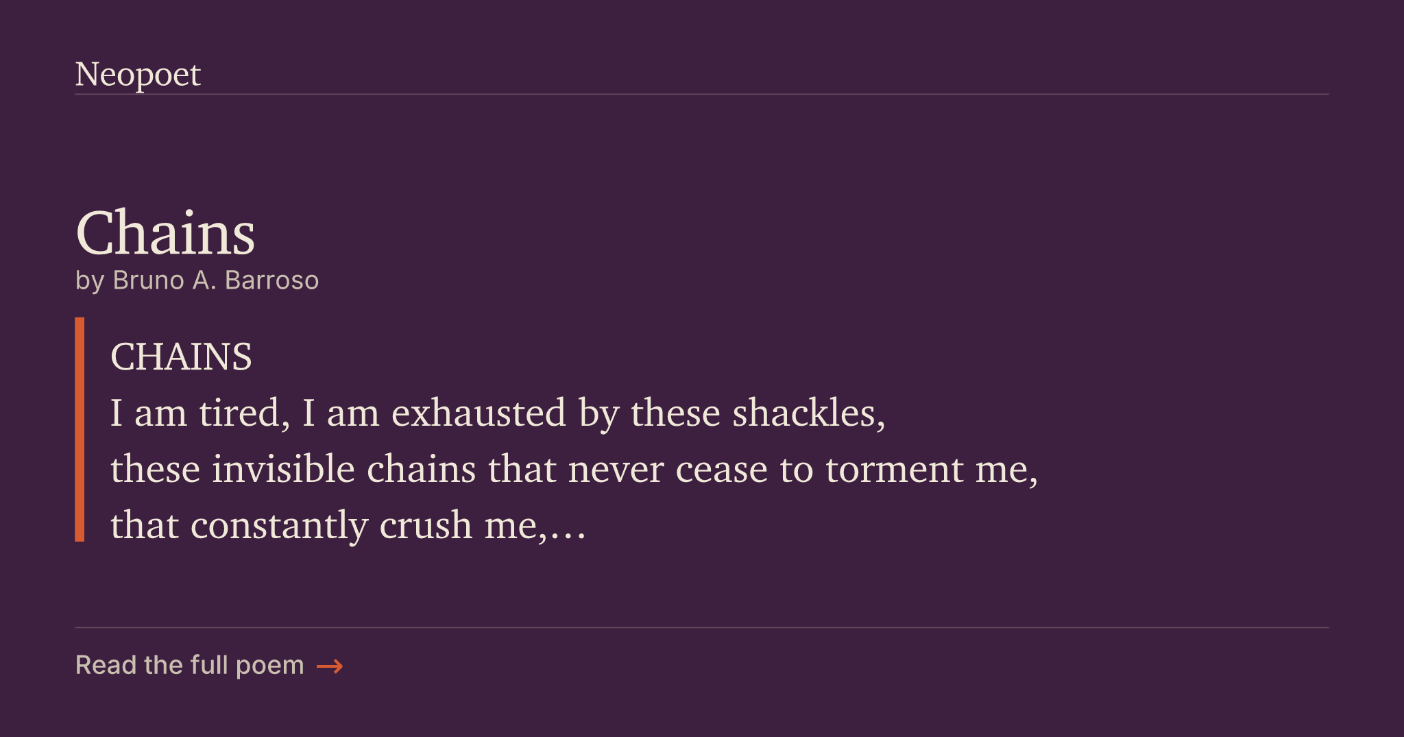 Chain Poem Example Chains | Neopoet